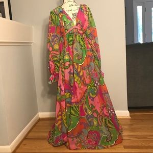 Groovy Rare Vintage 60's polyester gown